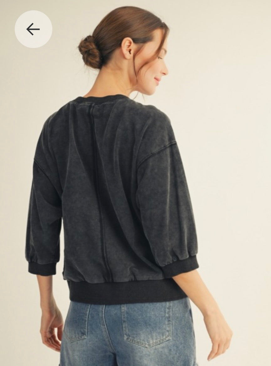 Mineral wash leopard star top