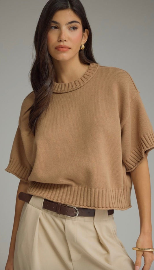 Camel knit sweater
