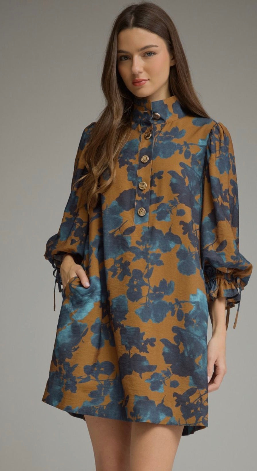 Blue floral dress