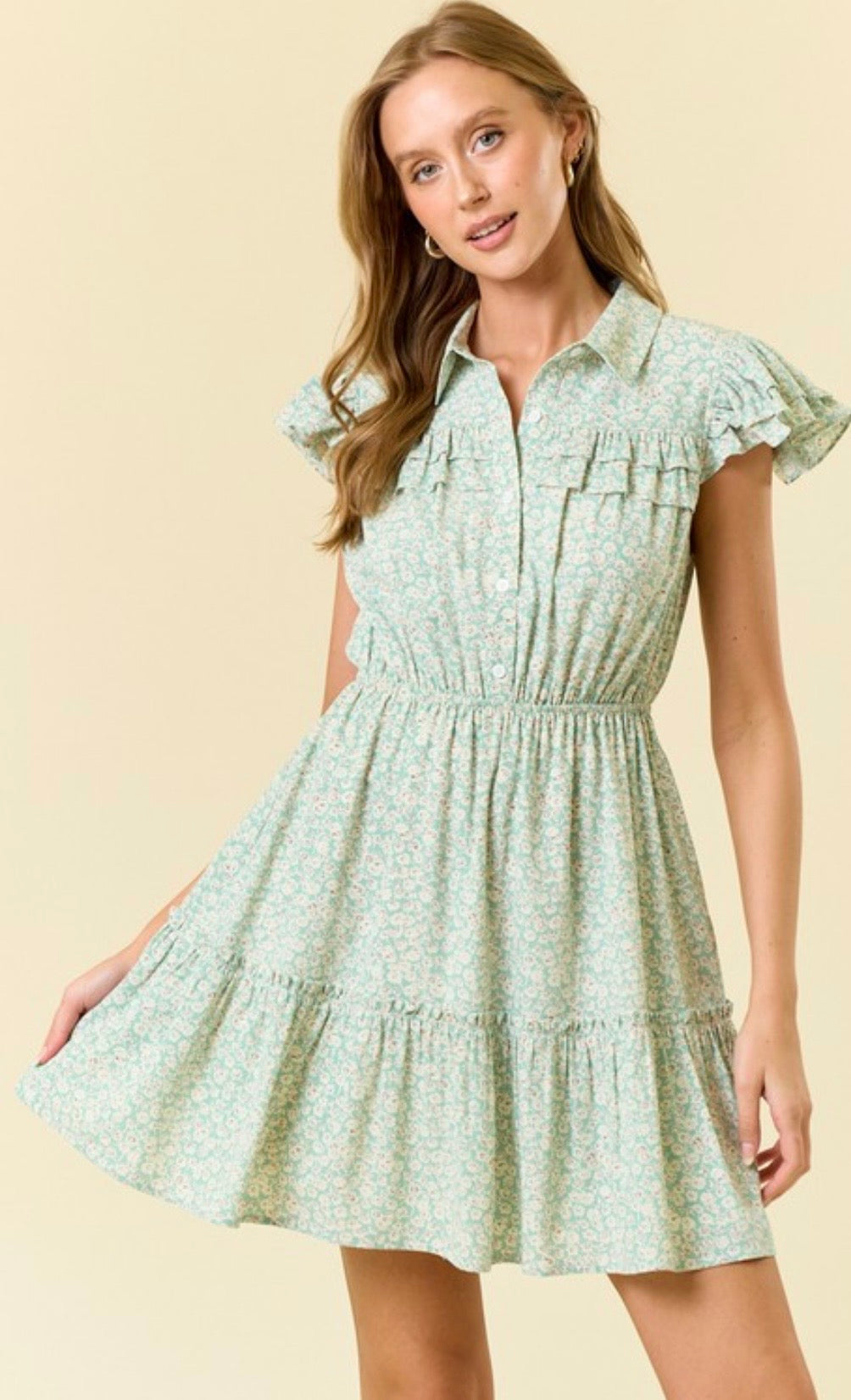 Seafoam floral dress