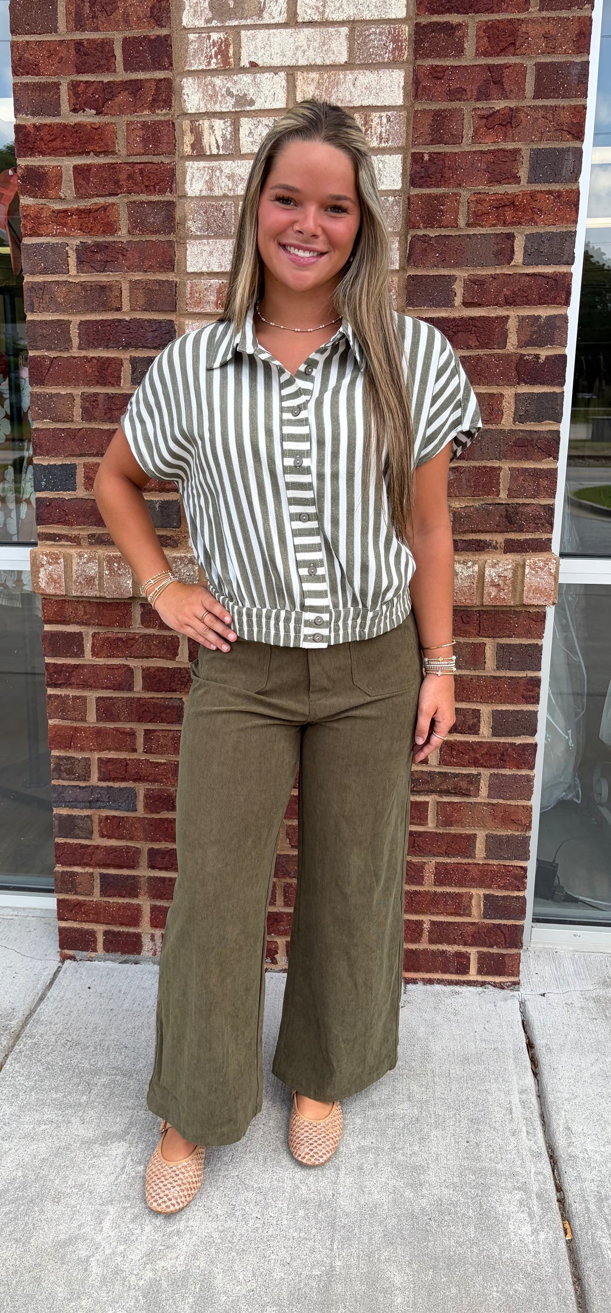 Olive corduroy pants