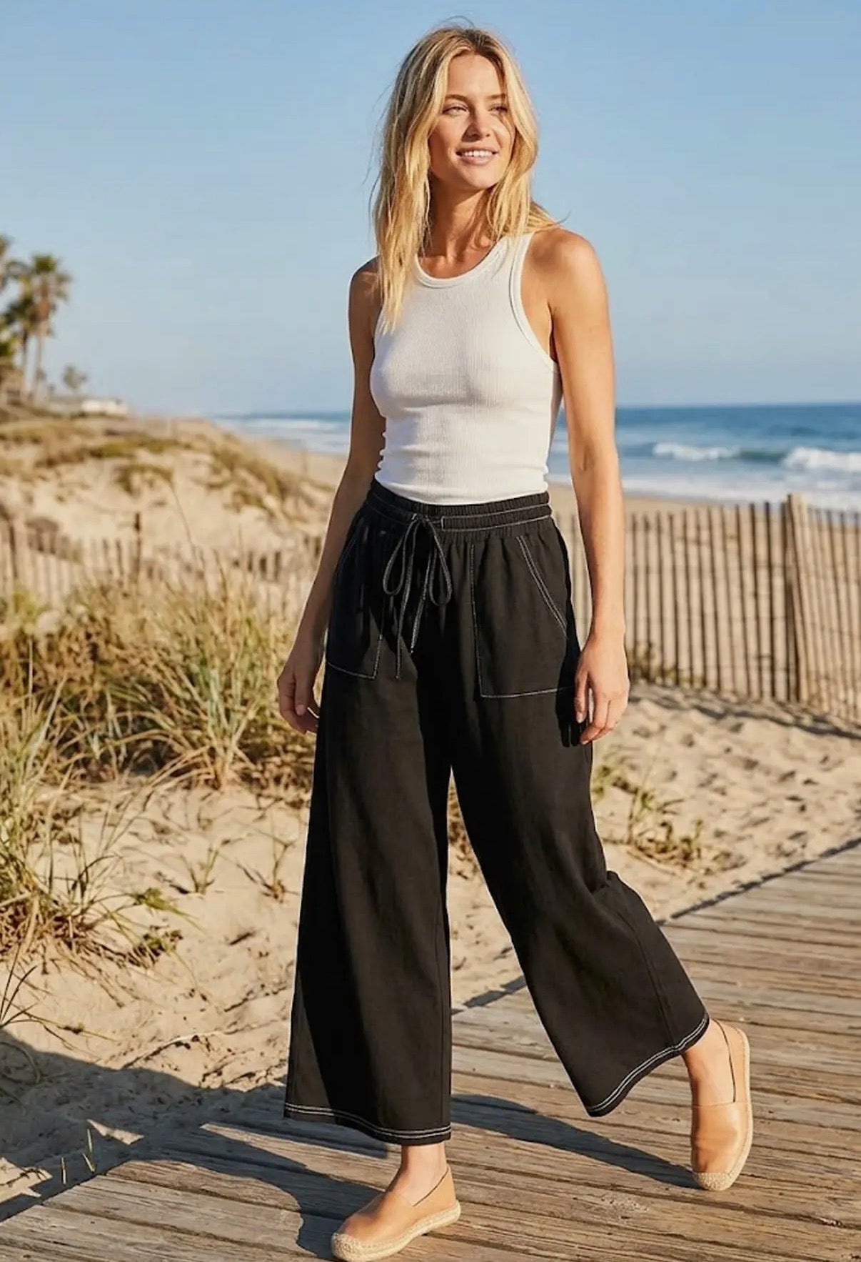 Black knit pants