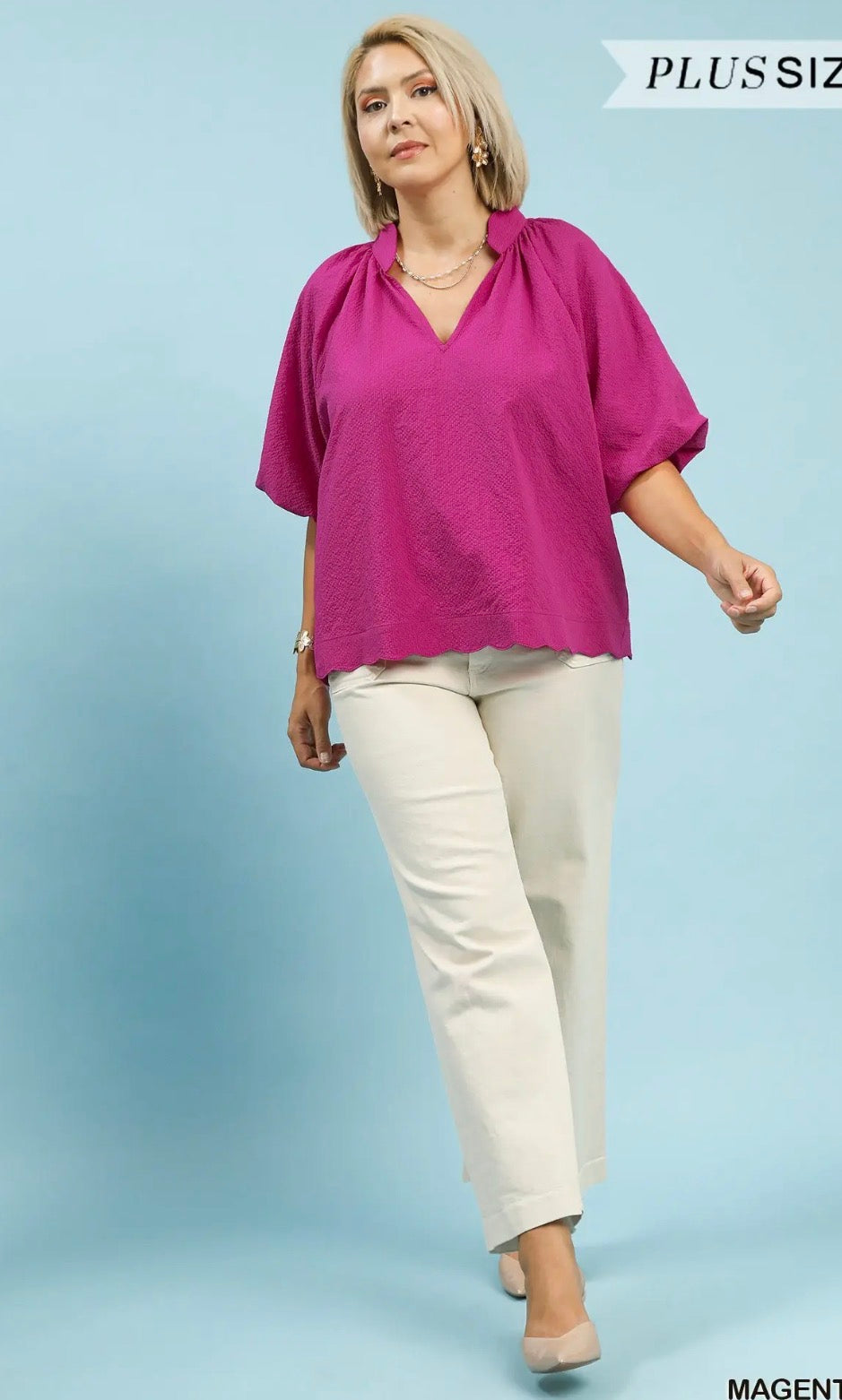 Curvy magenta top
