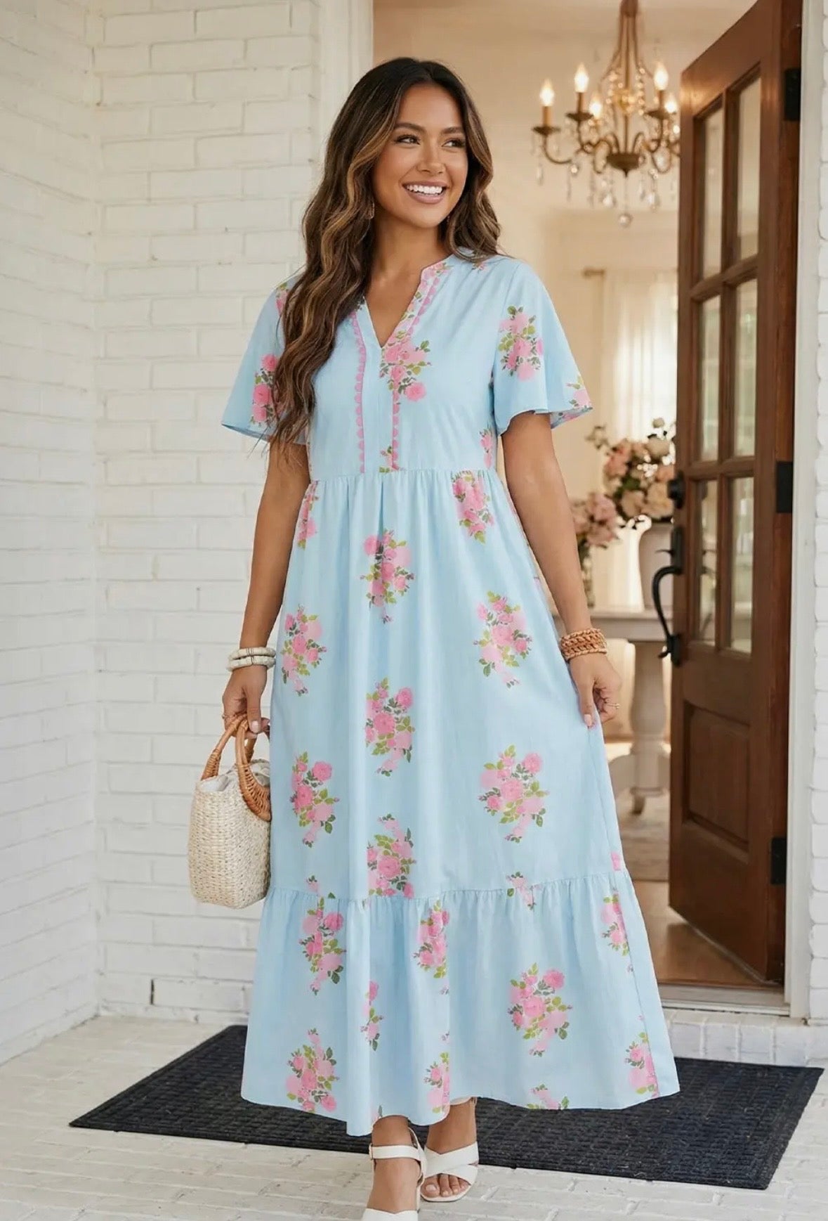 Blue floral dress