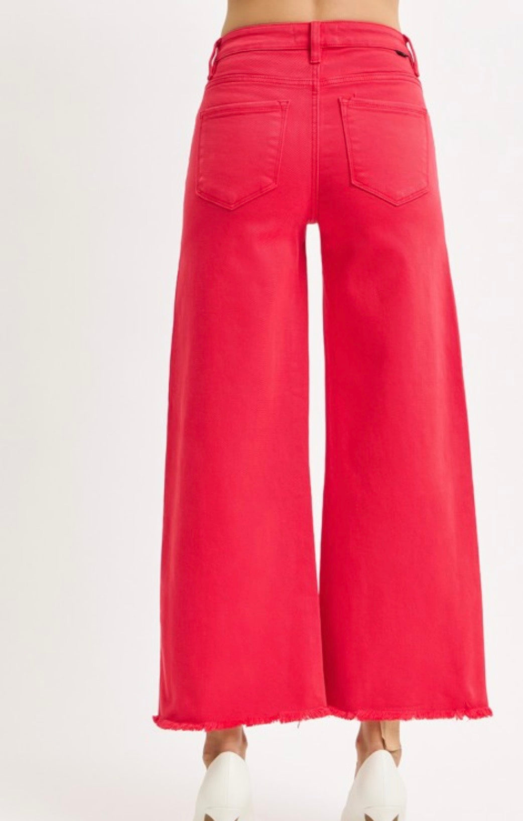 Risen tummy control HW crop wide jeans