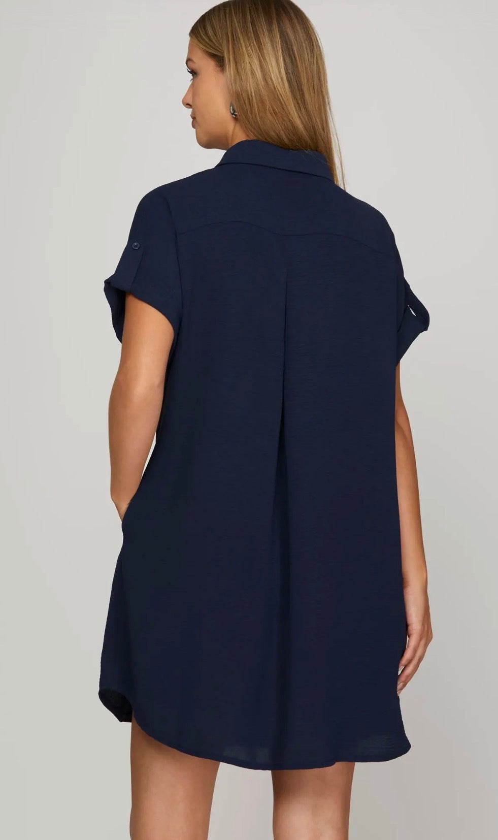Navy blue shirt dress