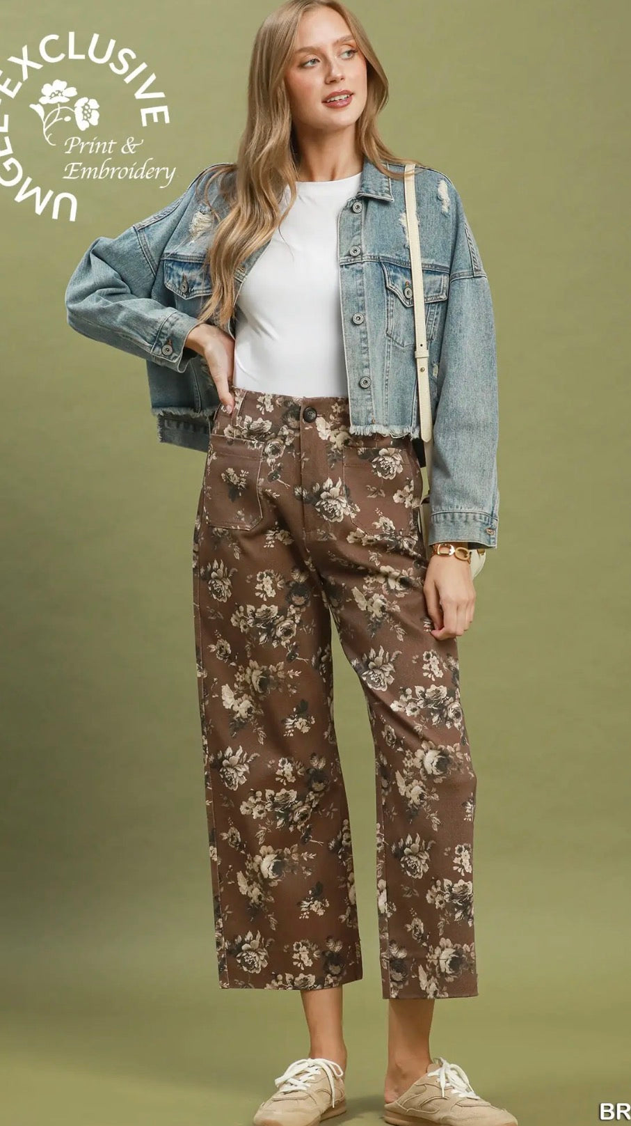 Brown floral pants