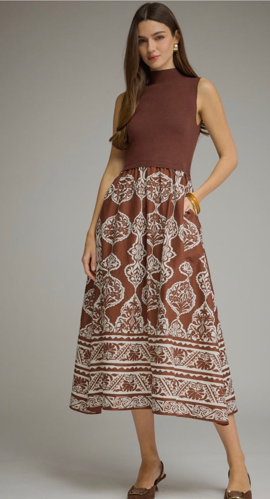 Delaney brown dress