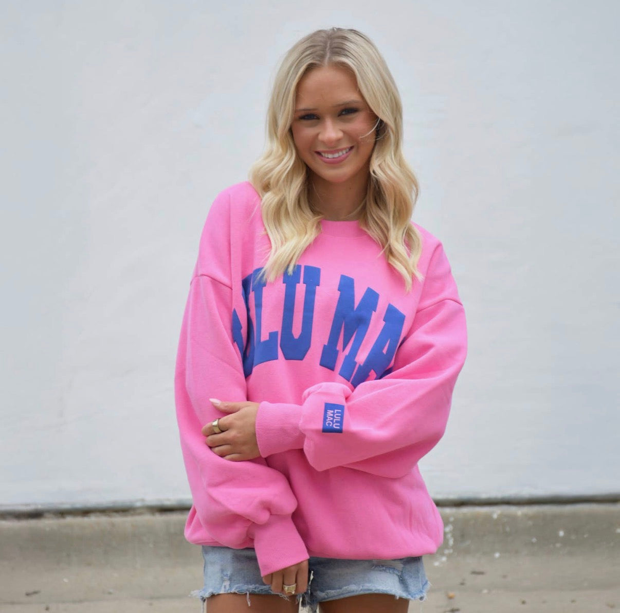 Pink/blue Lulu Mac sweatshirt