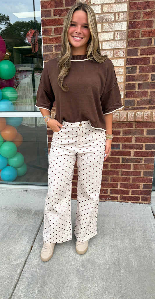 Mocha dot pants