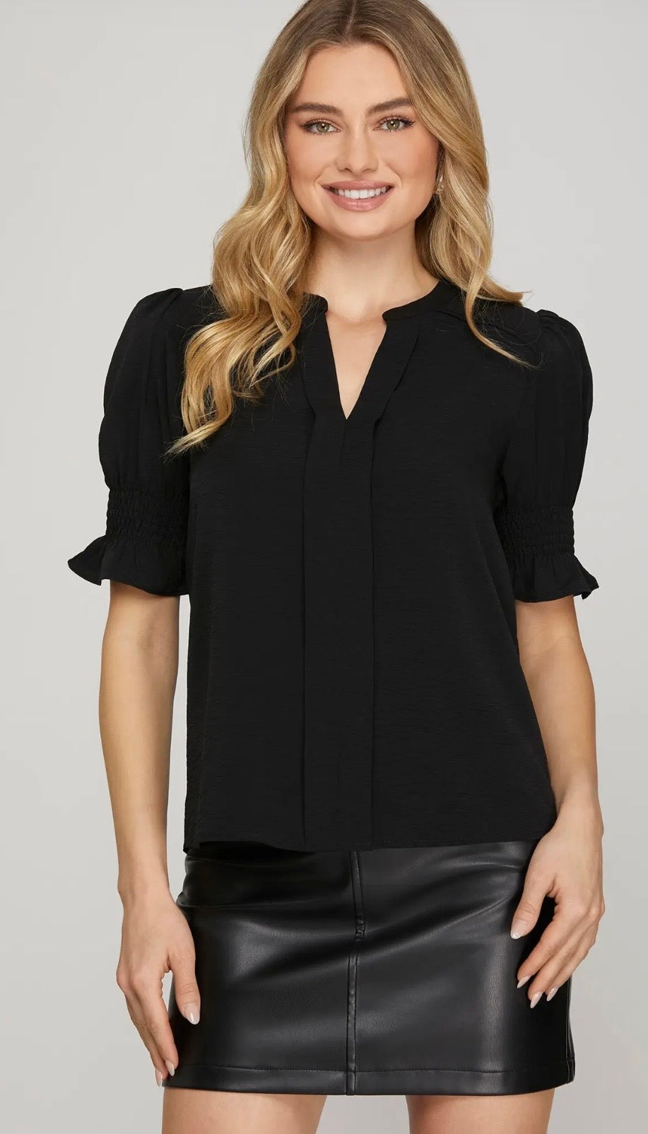 Black drop sleeve top