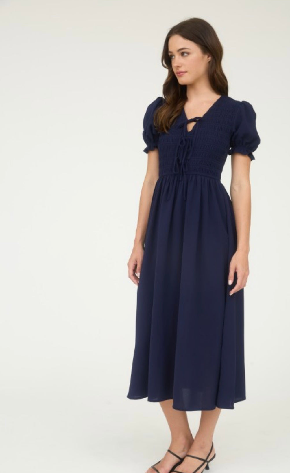 Navy midi dress