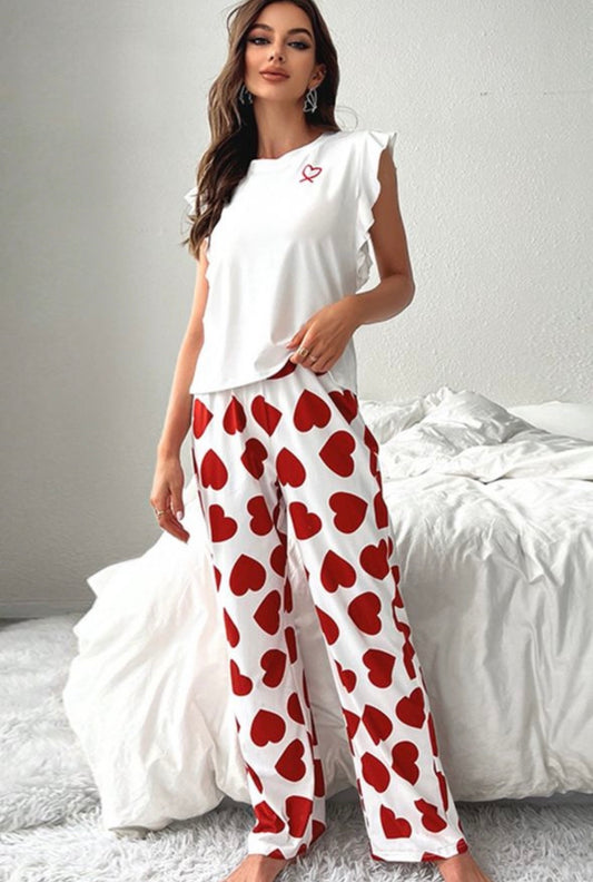 Red heart lounge set