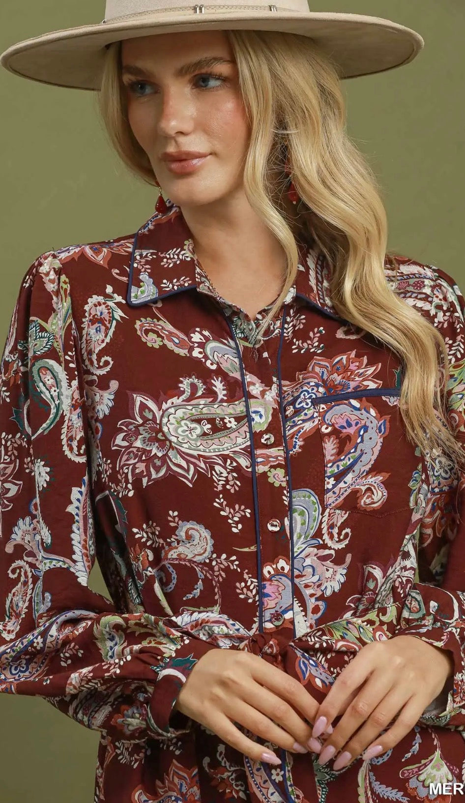 Merlot paisley dress