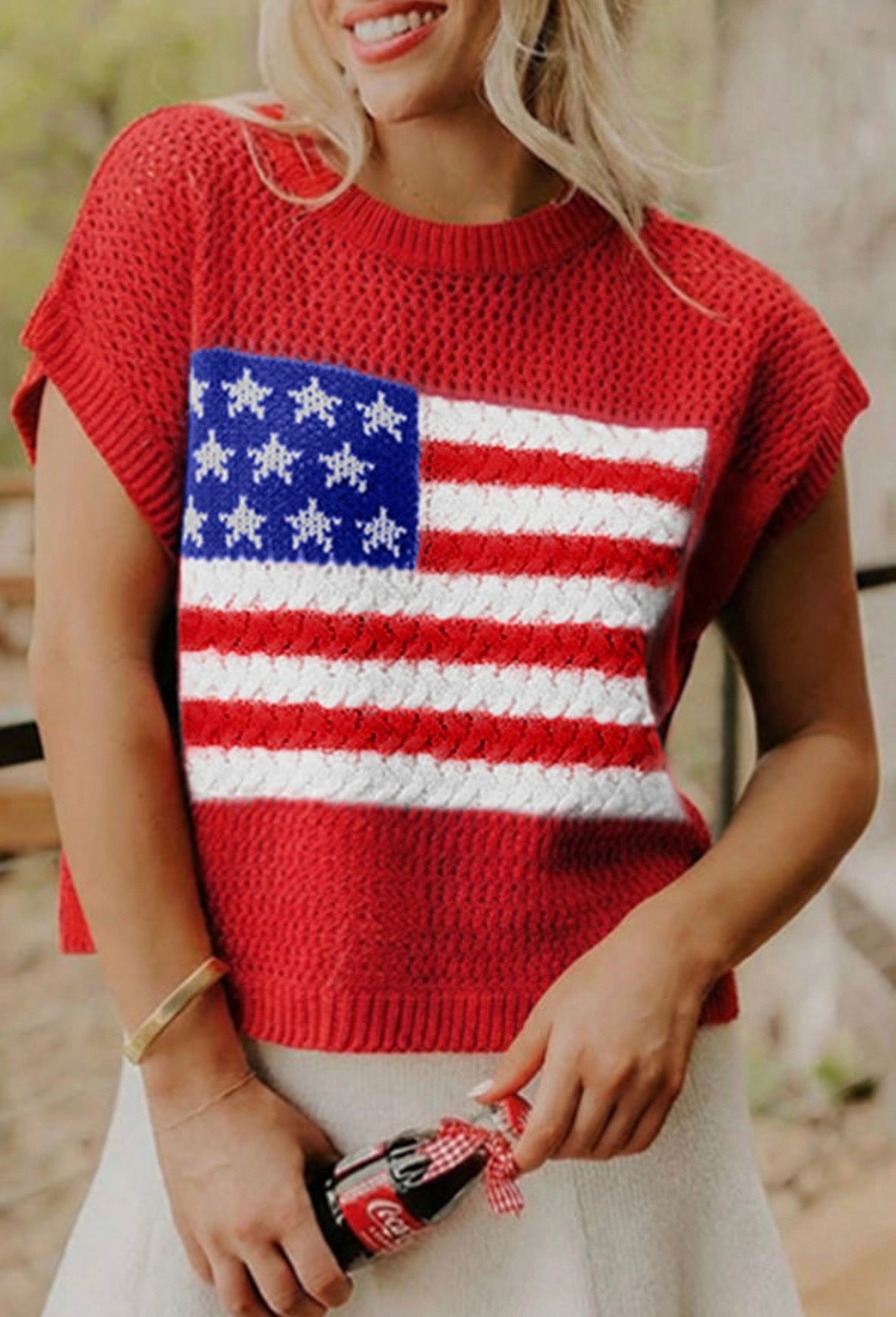 Flag knit sweater