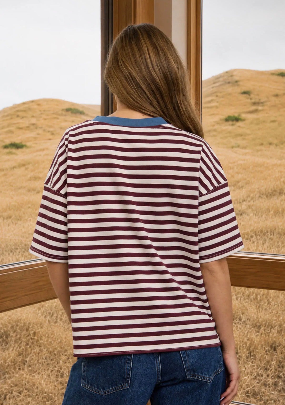 Heather stripe tops