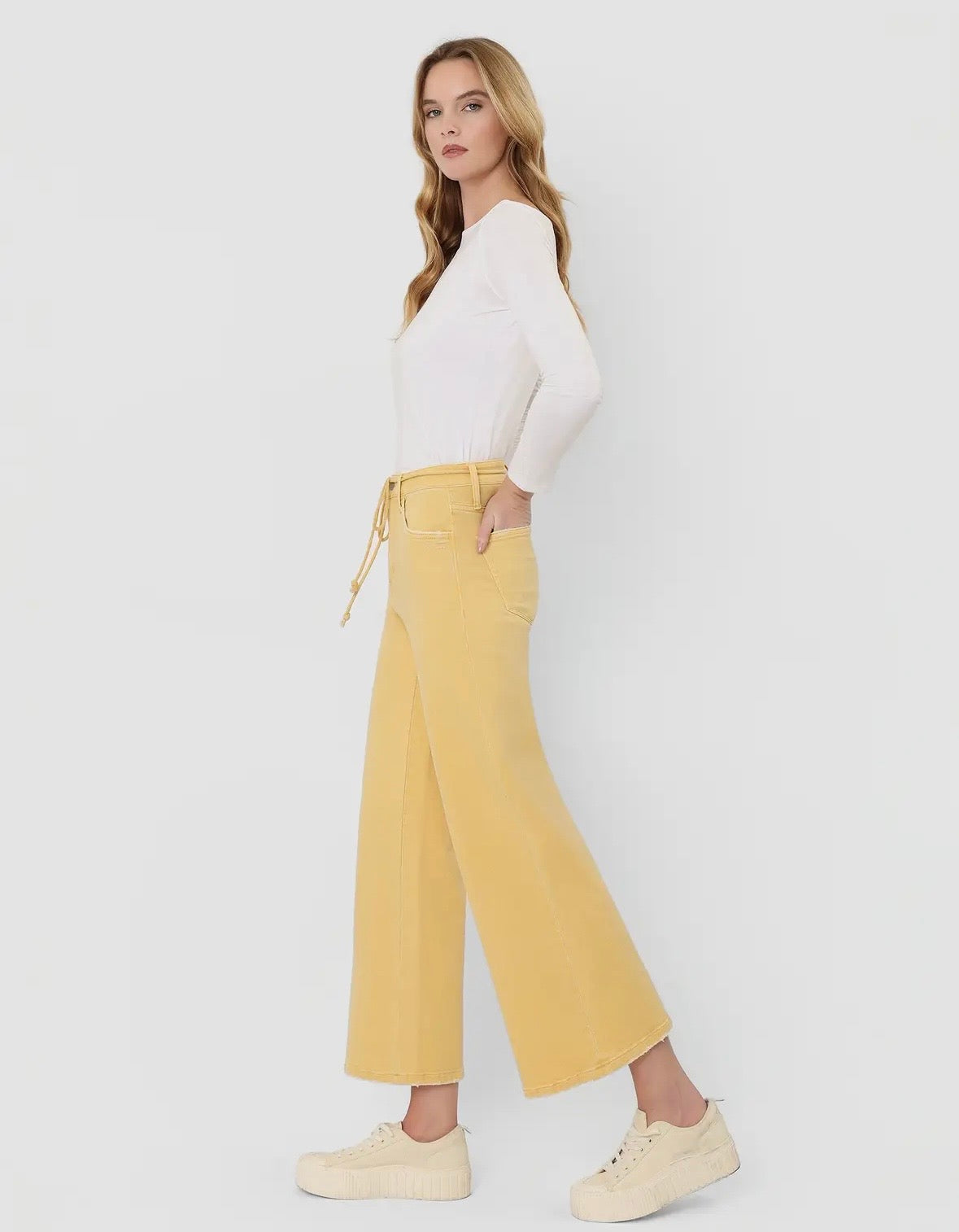 Vervet marigold HW crop wide jeans