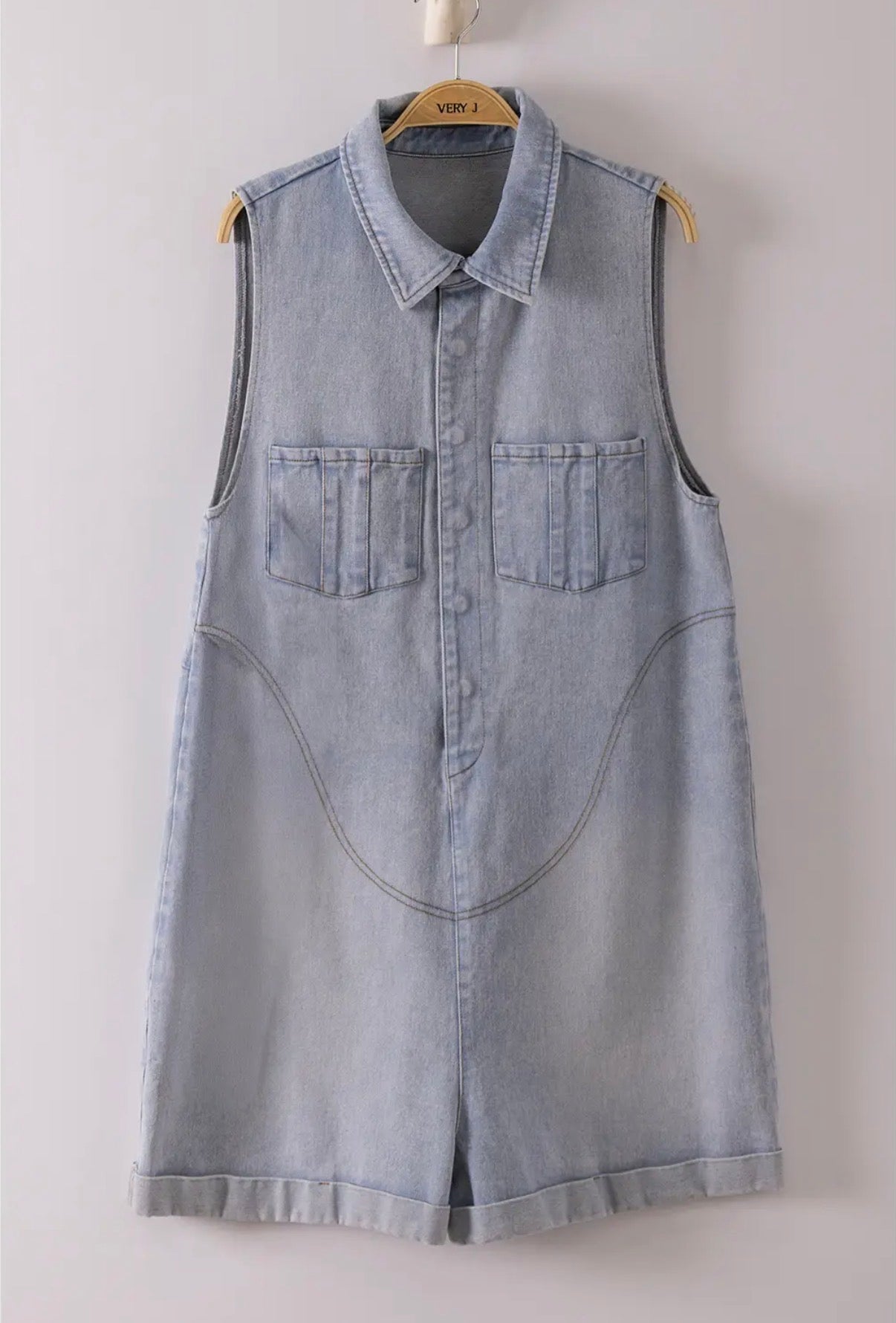 Denim casual romper