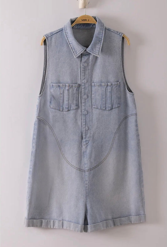 Denim casual romper