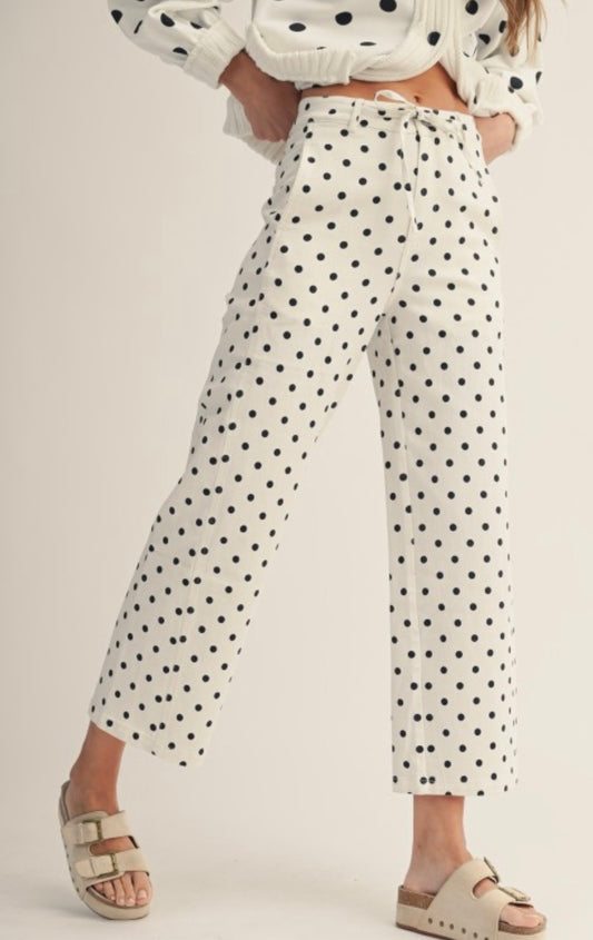 Ivory black dot pants