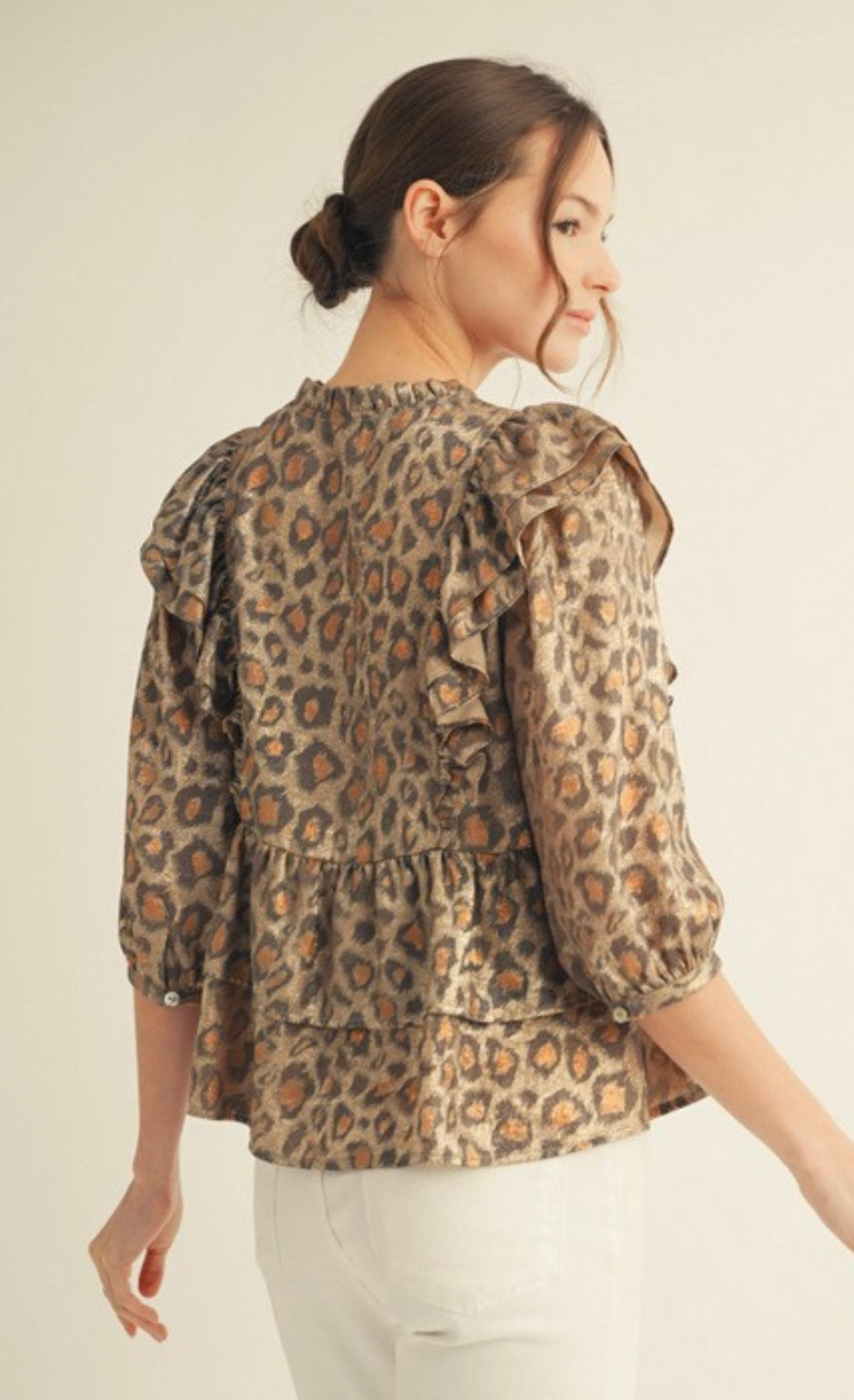 Babydoll leopard top