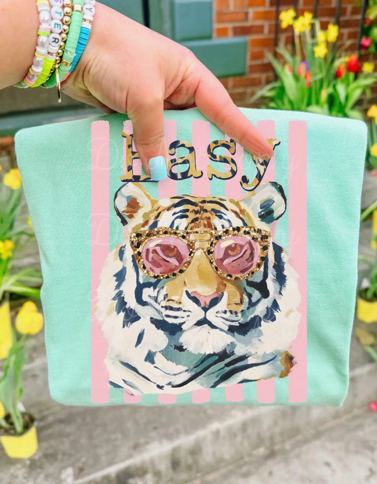 Easy jeweled Tiger tee