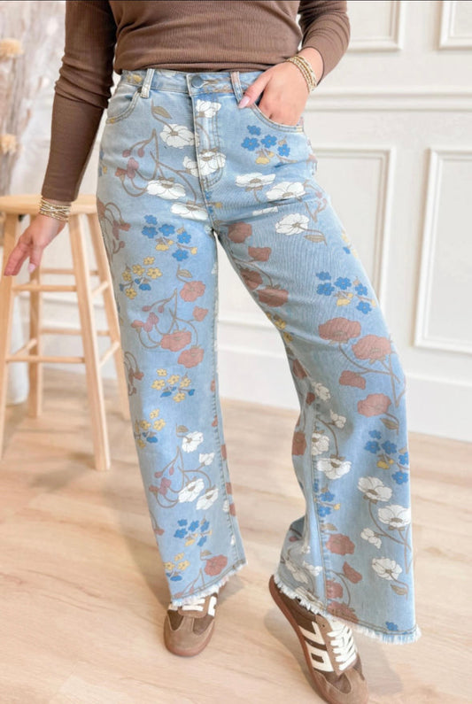 Floral denim