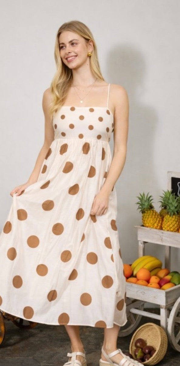 Mocha dot dress