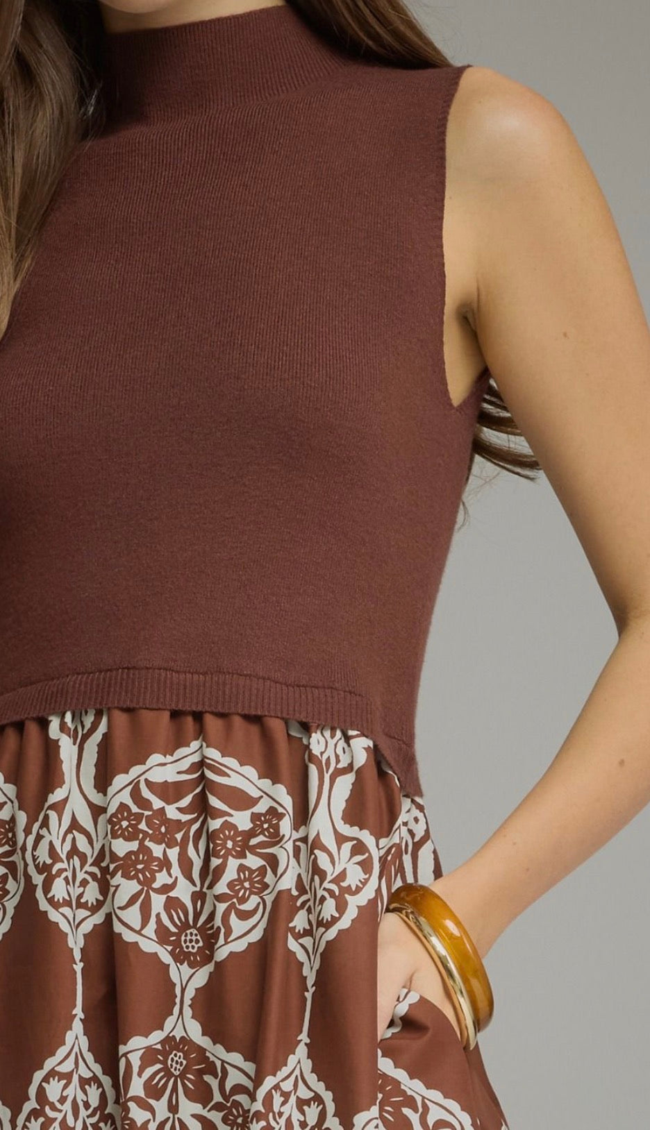 Delaney brown dress