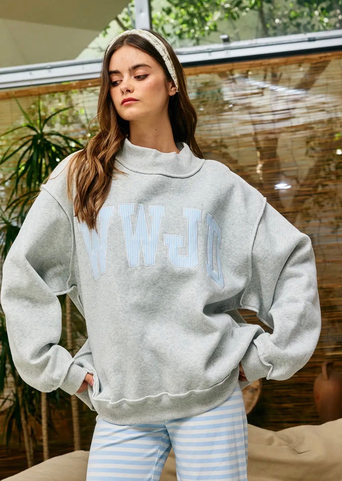 WWJD stripe embroidered