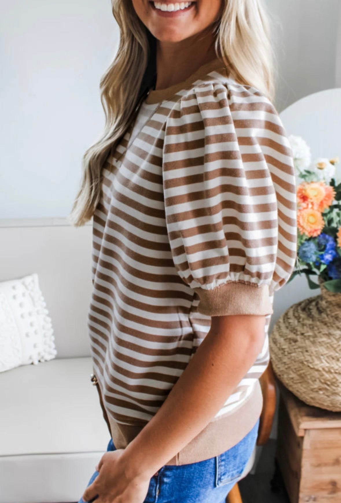 Brown stripe top