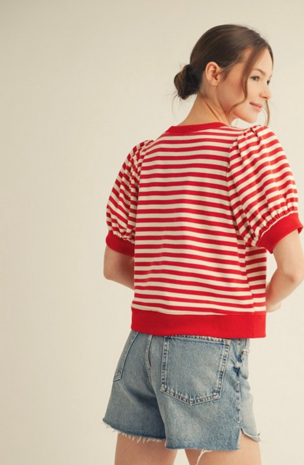 Jordan red stripe top
