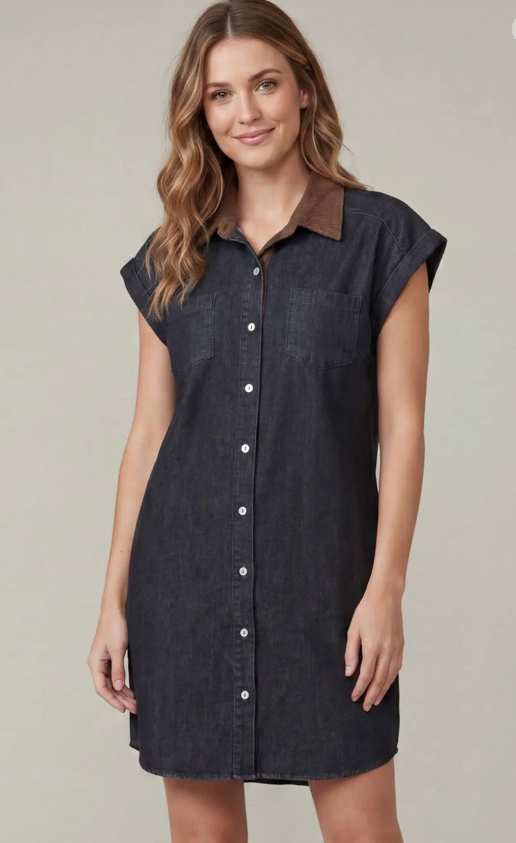 Black denim dress