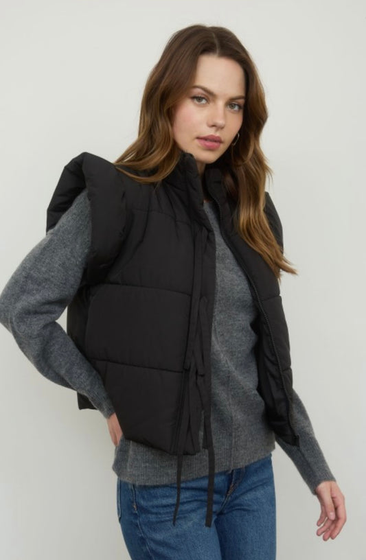 Black puff sleeve vest