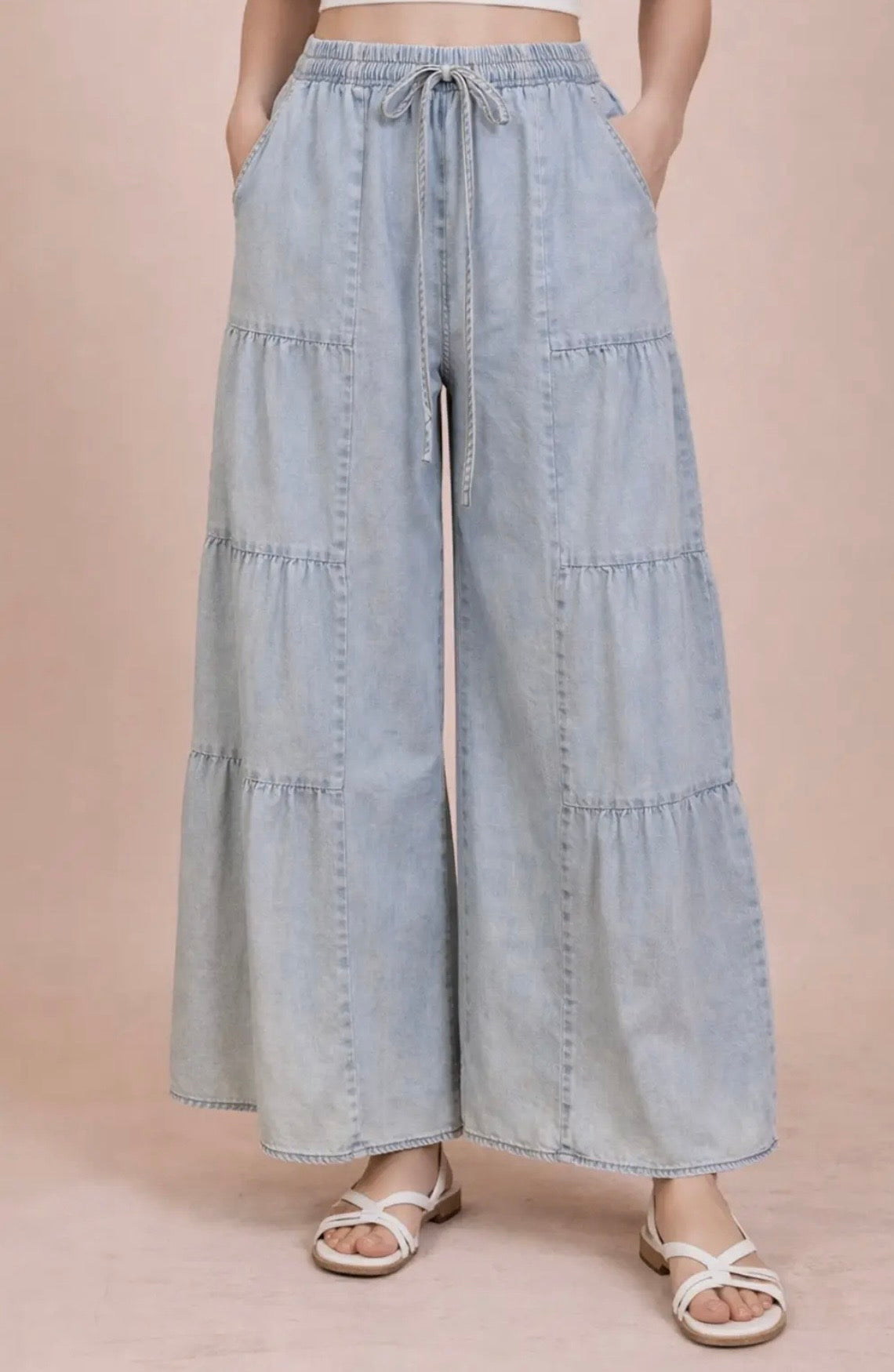 Mineral wash chambray pants