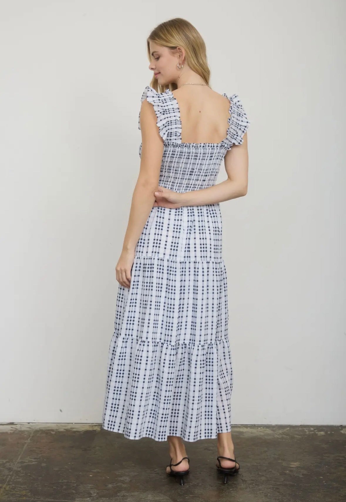 Navy checkered dress