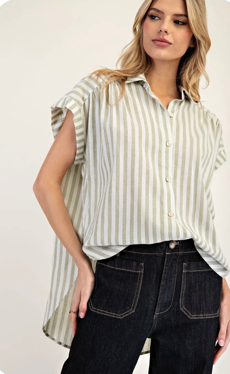 Desert sage stripe top