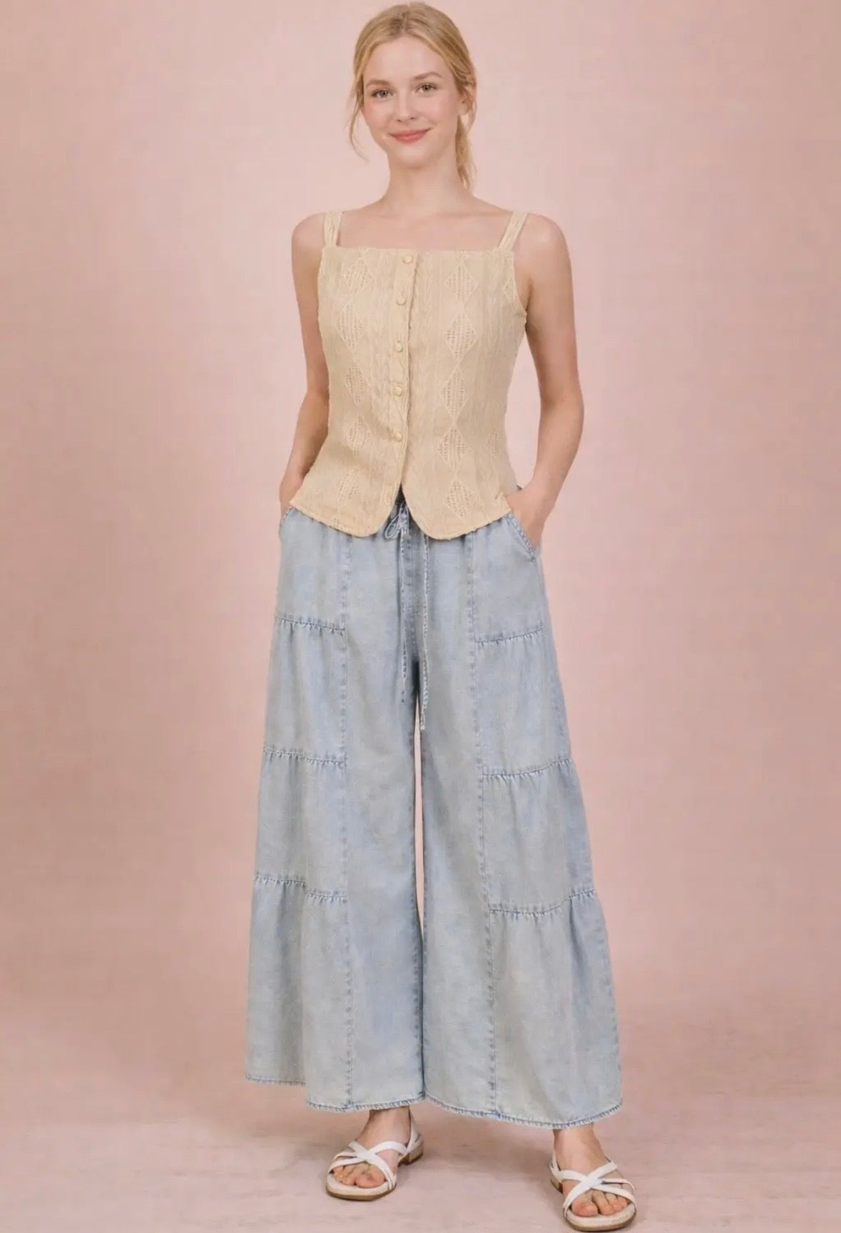 Mineral wash chambray pants
