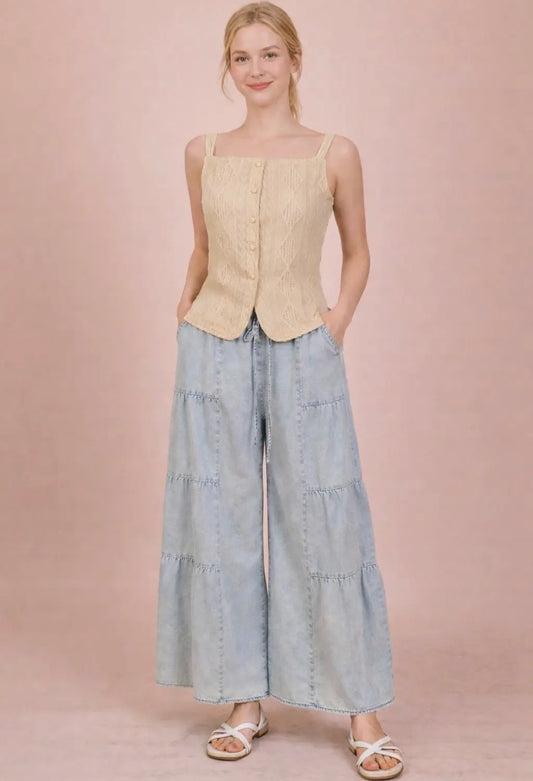 Mineral wash chambray pants