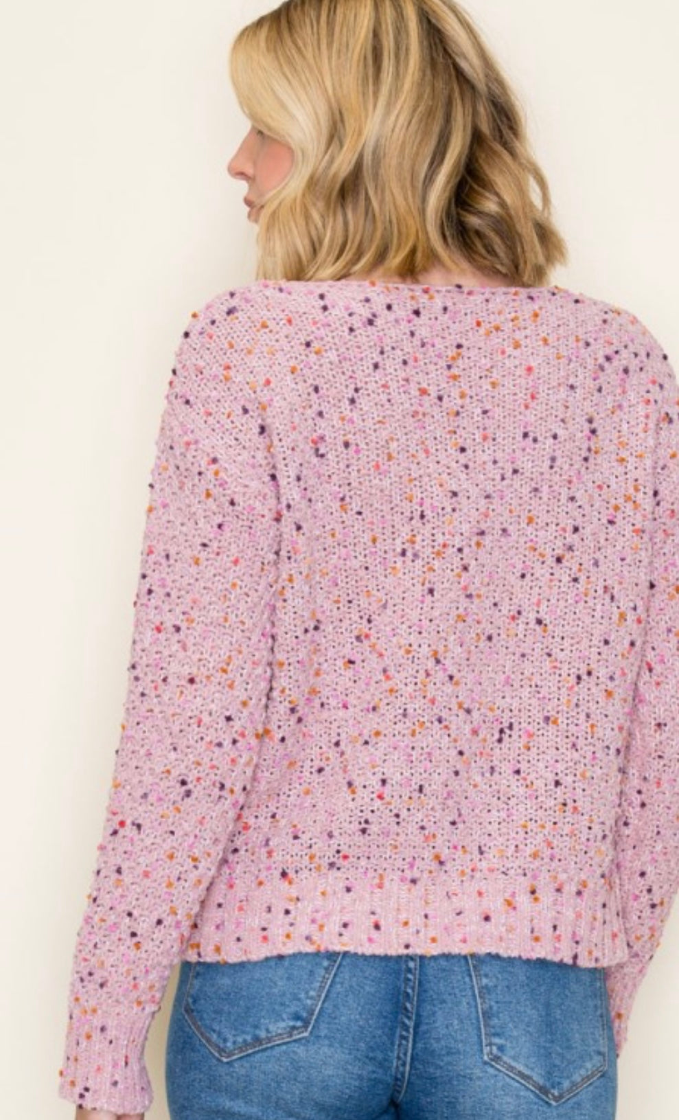Dusty pink confetti sweater