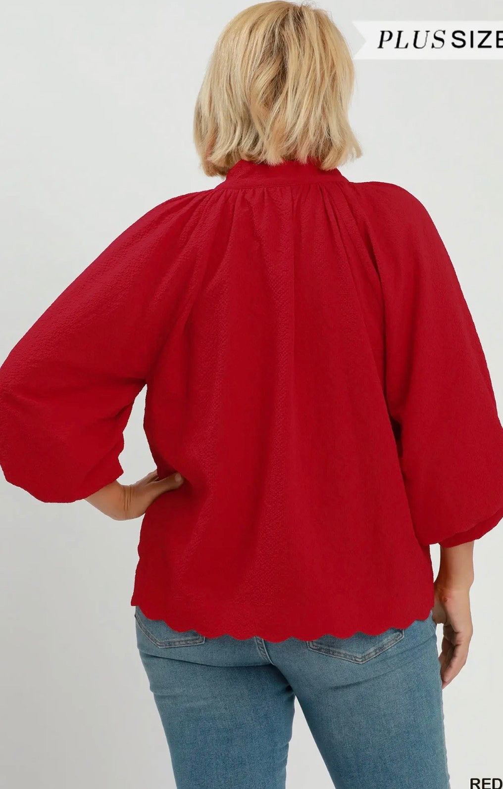 Red curvy top