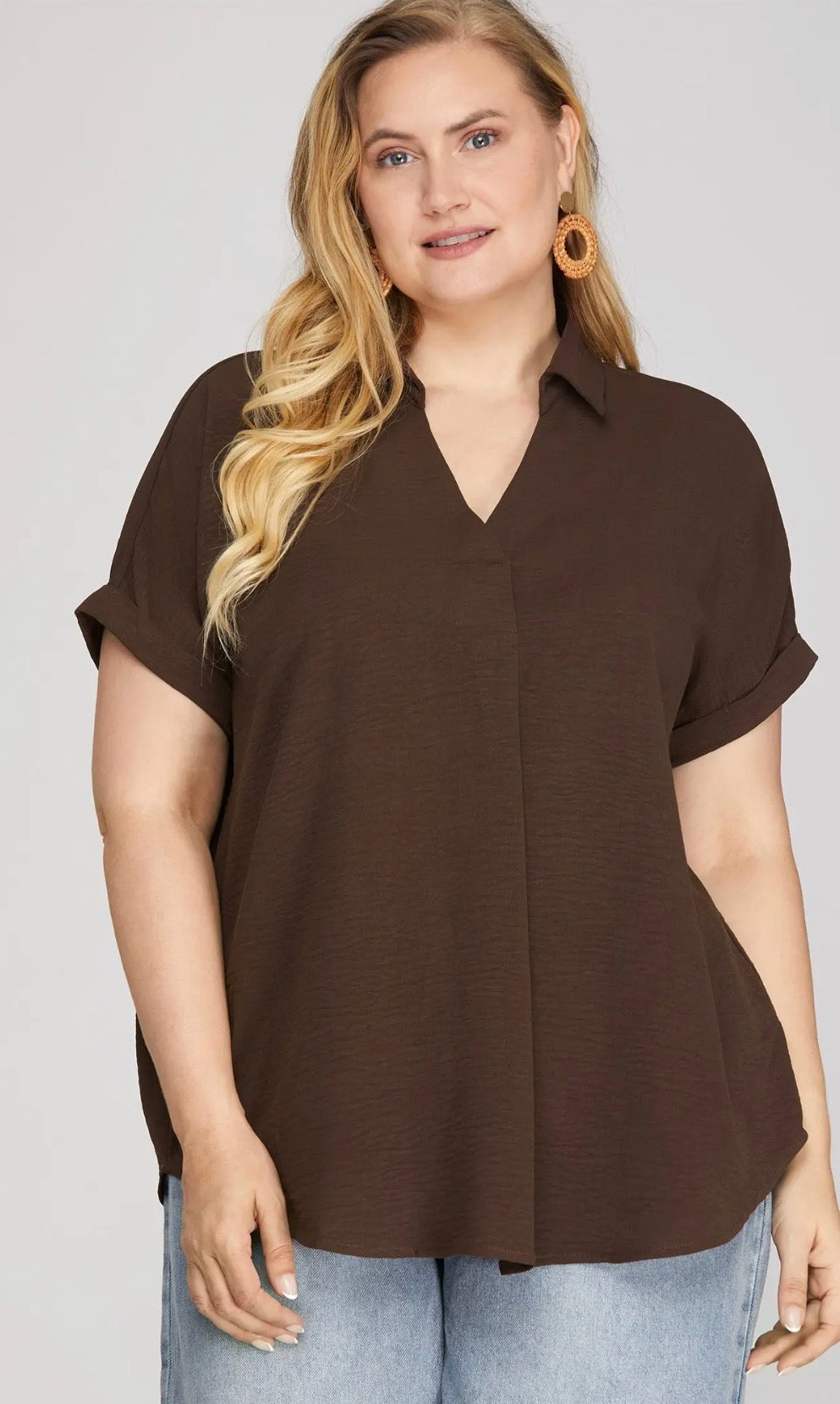 Chocolate brown curvy top
