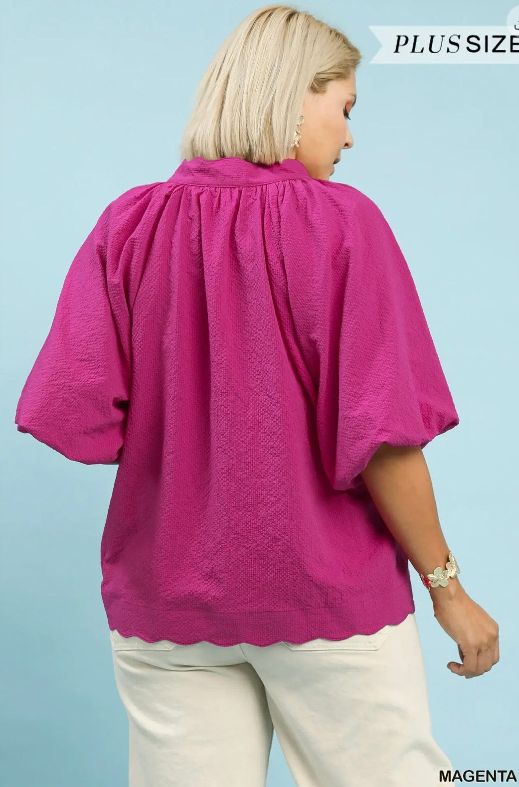 Curvy magenta top