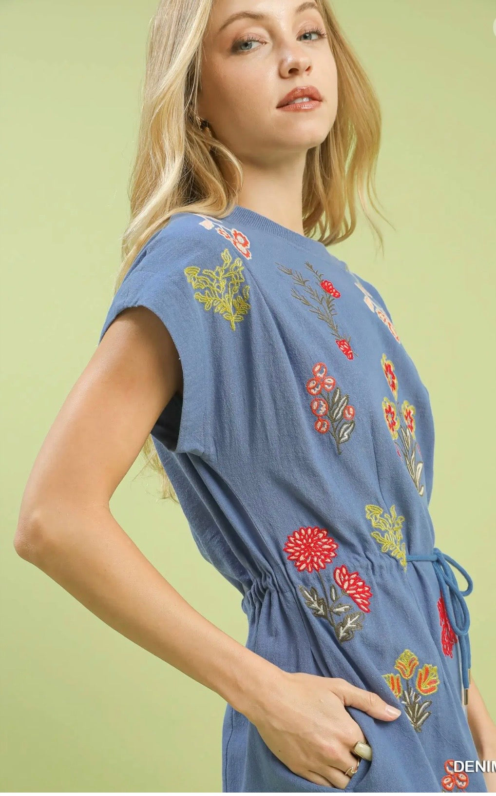 Denim floral dress