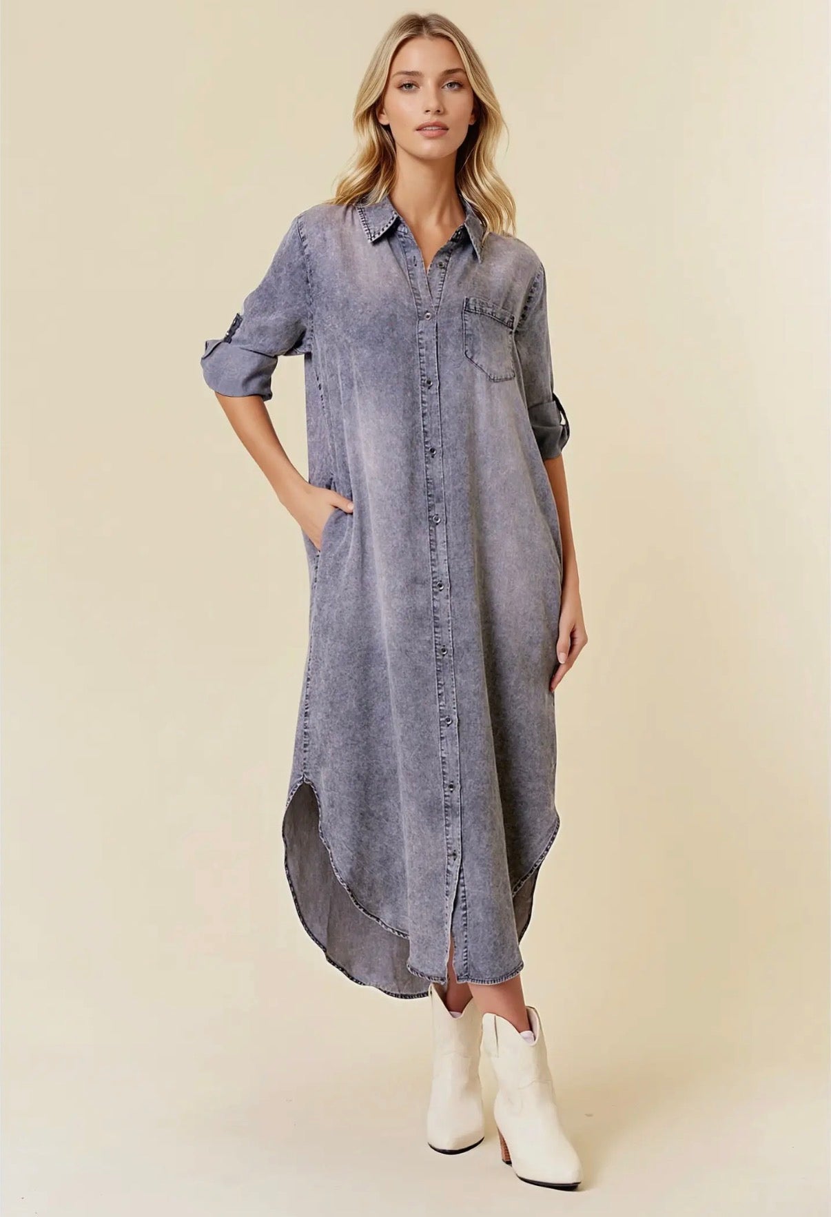 Tencel shirt dress