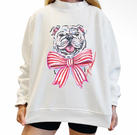 Ga bow dawg mock neck sweatshirt