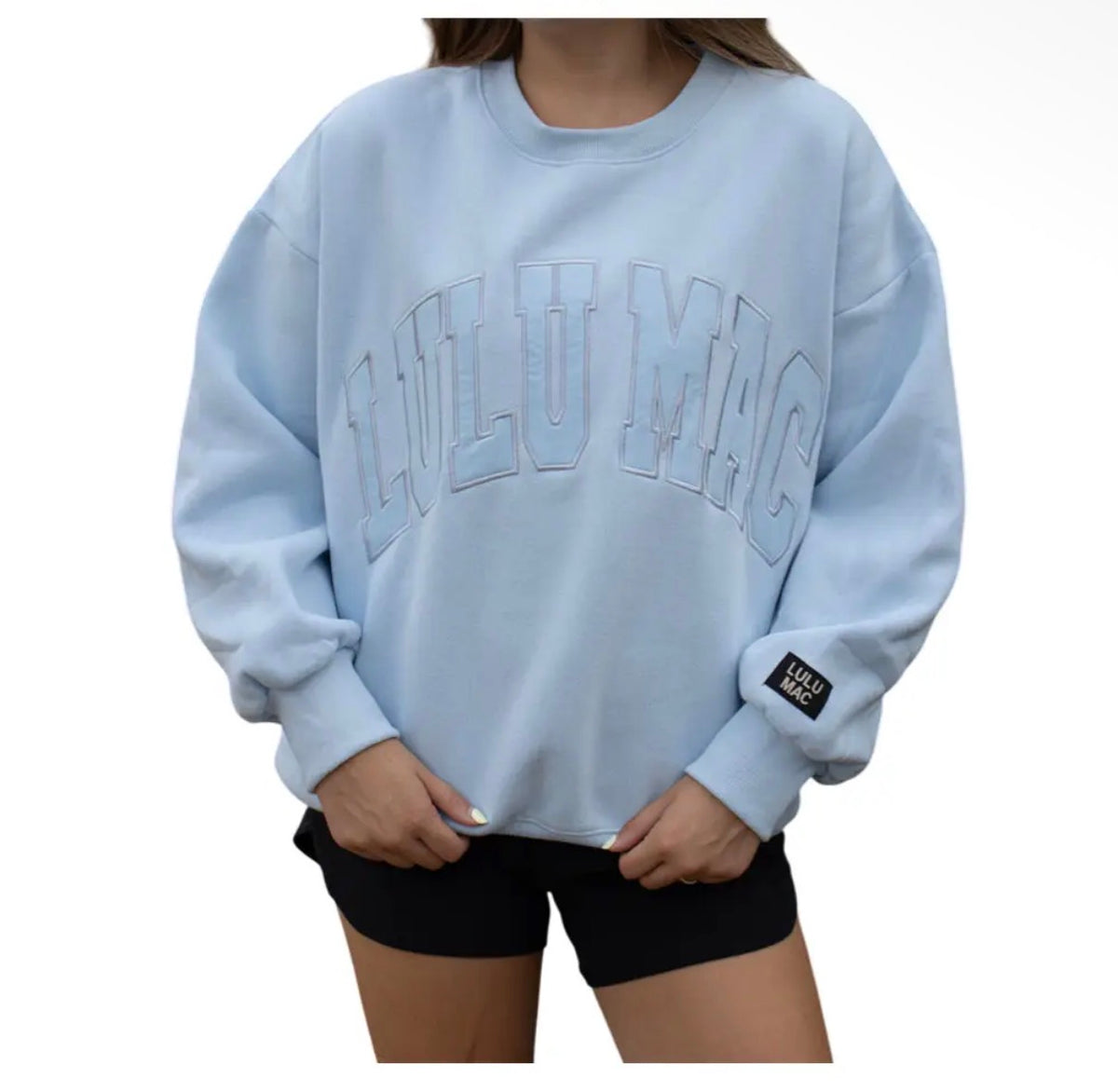 Baby blue Lulu Mac sweatshirt