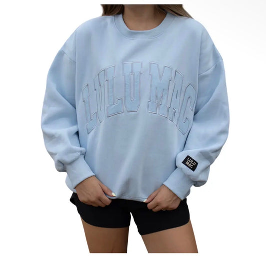 Baby blue Lulu Mac sweatshirt