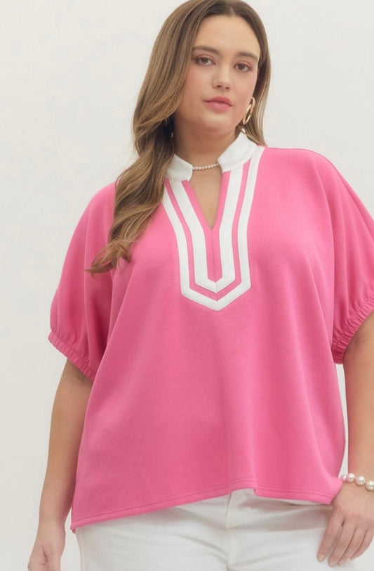 Pretty in pink curvy top