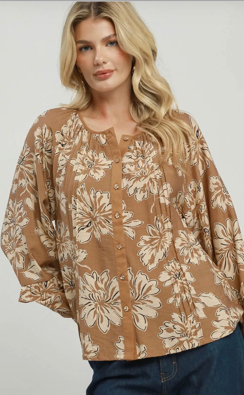 Chestnut floral top